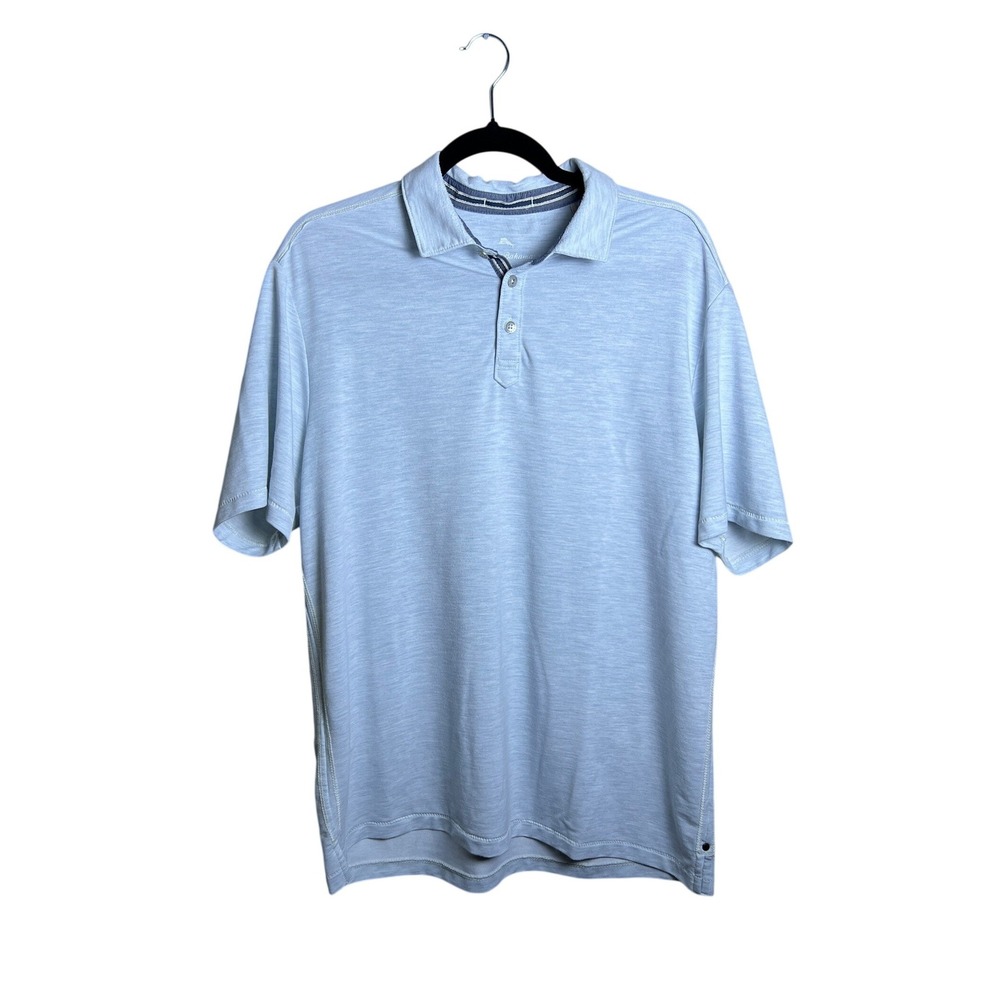 Tommy Bahama Polo Shirt Preppy Coastal Grandfather Light Blue‎ Men's Size M